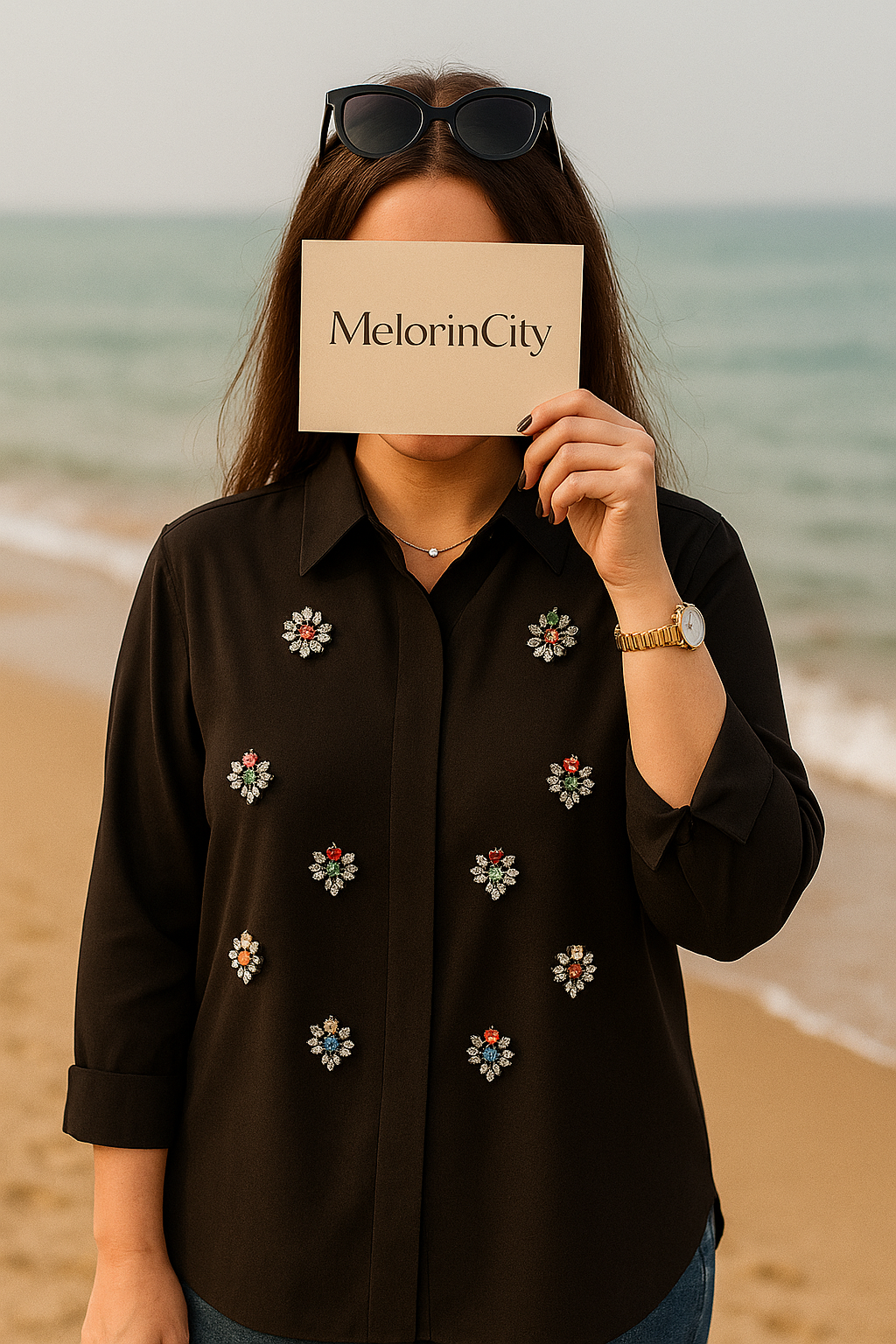 شومیز مجلسی سنگ دوزی